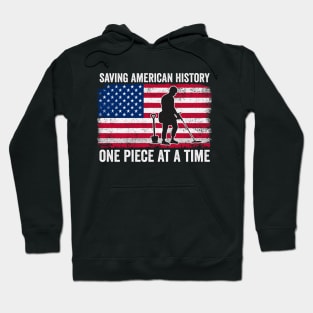 Metal Detecting USA Funny Metal Detector American Flag Hoodie